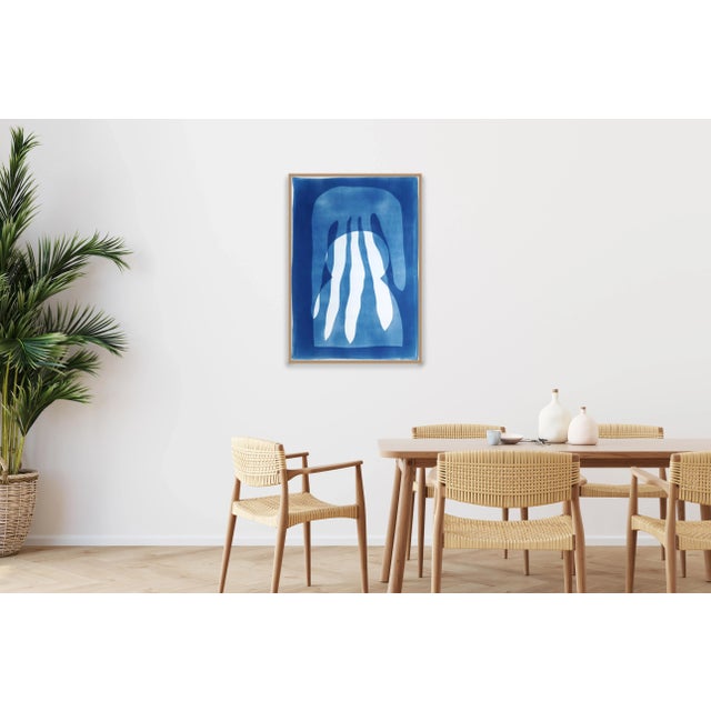 2025, Desert Modernim Inspiration, Monotype in Indigo Blue, Cyanotype on Watercolor Paper by Kind of Cyan For Sale In Miami - Image 6 of 8