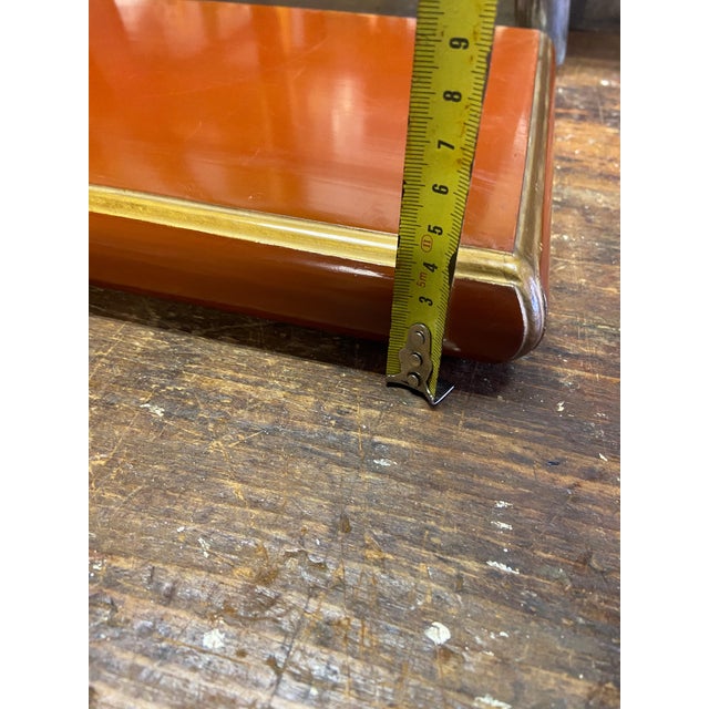 Coral REd Lacquered Base For Sale - Image 6 of 8