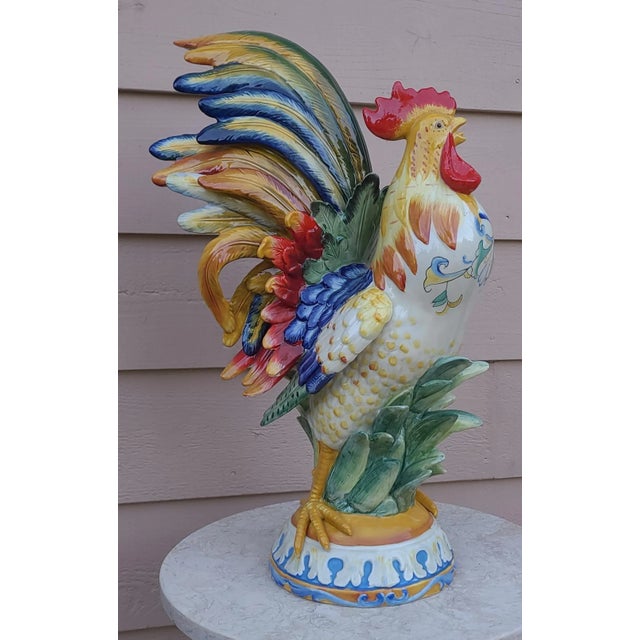 Ceramic Last Chance!Vintage Fitz and Floyd Ricamo Collection Kitchen Rooster Figure For Sale - Image 7 of 13
