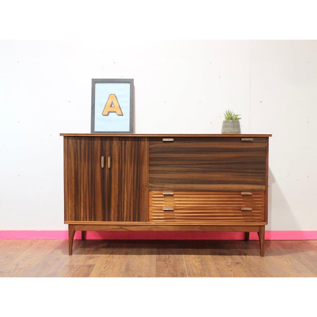 Wood 1960s Mid Century Modern Vintage Credenza Sideboard Buffet Danish Style For Sale - Image 7 of 14