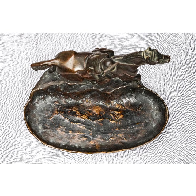 Antique Austrian Bronze Horse Polo Player Statue Sculpture Catchall Equestrian Desk Jewelry Dresser Home Decor For Sale In New York - Image 6 of 17