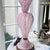 1940s Vintage Murano glass Latticino statement lamp // Blown glass // Venetian glass // pink and white // pink ribbon // table lamp // midcentury For Sale - Image 5 of 10