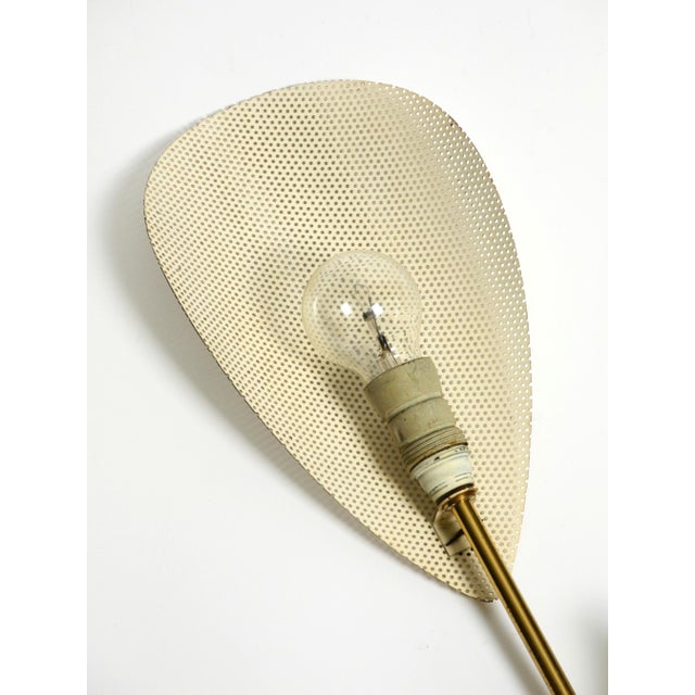 Mid-Century Modern Brass Wall Lamp with Perforated Metal Sheet Lampshades, 1950s For Sale - Image 12 of 16