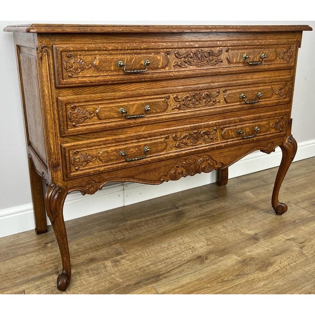 Vintage Louis French Oak Chest of Drawers For Sale - Image 5 of 13