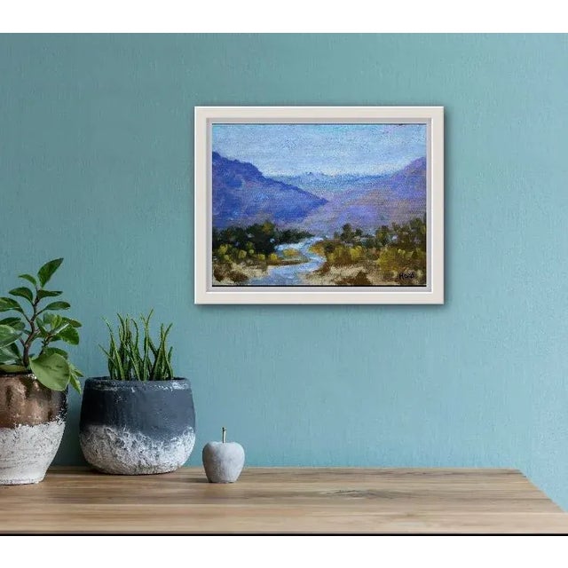 Lavender Carson River Contemporary Landscape Oil by L Haas For Sale - Image 8 of 9