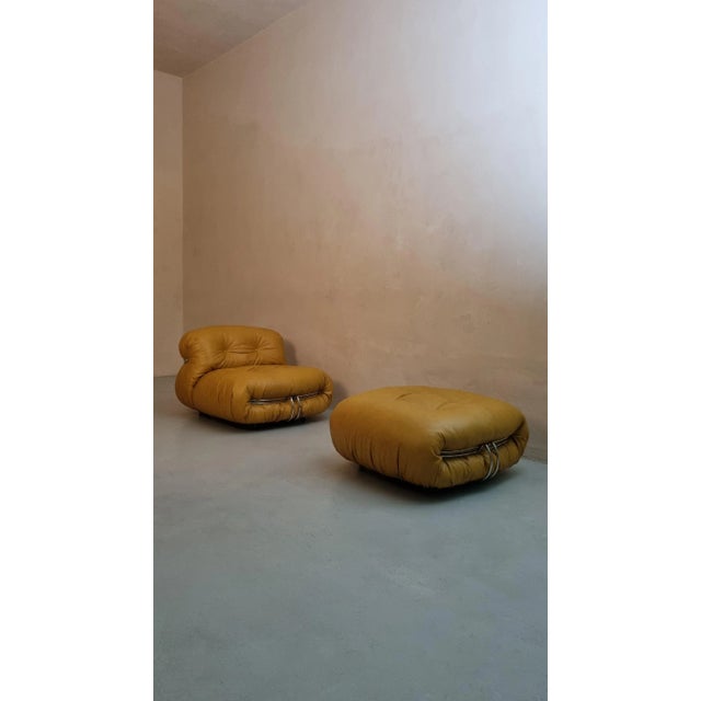 1960s Set of Soriana Armchairs and Footrest by Tobia & Afra Scarpa for Cassina, 1969 For Sale - Image 5 of 8