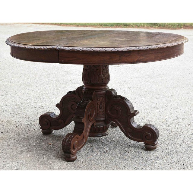 Late 19th Century Extendable Round Oak Table For Sale - Image 4 of 18