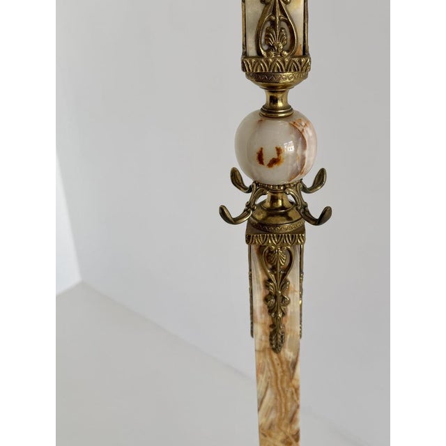 Vintage Italian Brass and Onyx Hall Tree Coat Rack with Rotating Crown and Female Faces, 1960s For Sale - Image 17 of 18