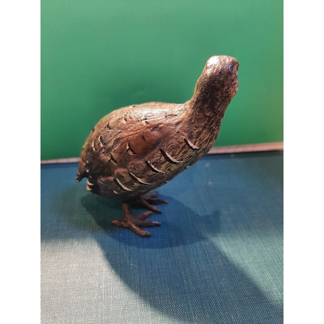 Metal Vintage Austrian Bronze Game Bird Partridge Figurine For Sale - Image 7 of 9