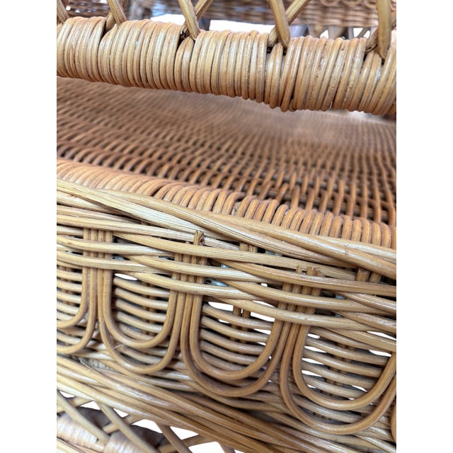 Late 20th Century Ralph Lauren Safari Collection Tan Wicker Rocking Chair For Sale - Image 14 of 18