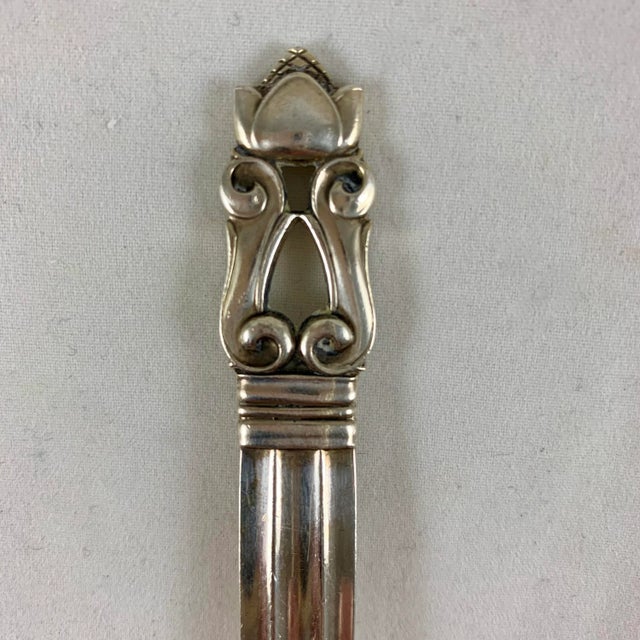 Arts & Crafts Georg Jensen Sterling Silver Acorn Pattern Serving Spoon, Denmark 1915-1919 For Sale - Image 3 of 9