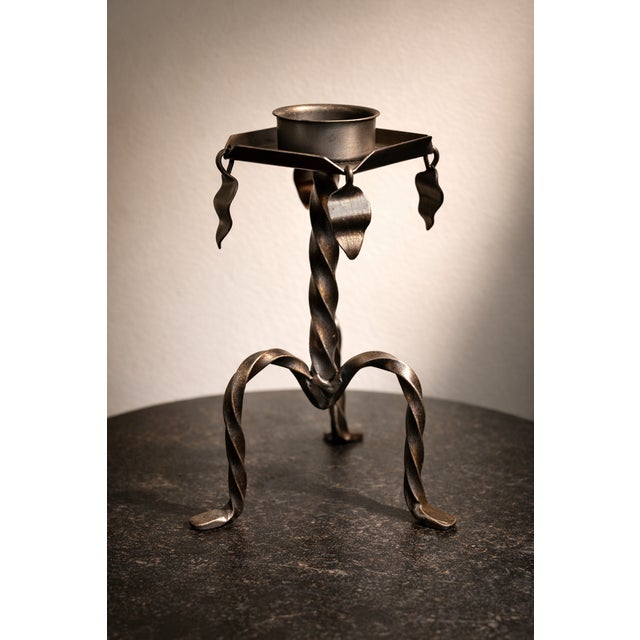 Silver Swedish Sculptural Wrought Iron Tealight Holder by Eric Dalmas for Dala Industri For Sale - Image 8 of 8