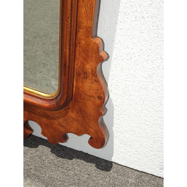 Wood 54" Tall Vintage Henredon French Chippendale Brown Gold Gilt Wall Mantle Mirror For Sale - Image 7 of 12