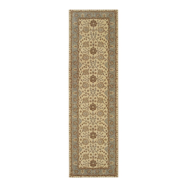 8x10 Opulent Oushak Ivory Floral Modern Hand Knotted Wool Carpet Rug For Sale