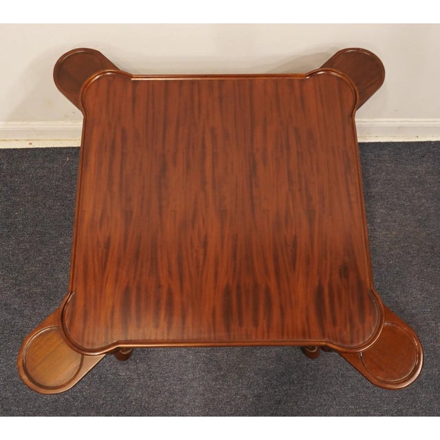 Maitland Smith Solid Mahogany Traditional Chippendale Style 32" Square Game Table W. Drink Coasters 1692/06038 For Sale - Image 11 of 12