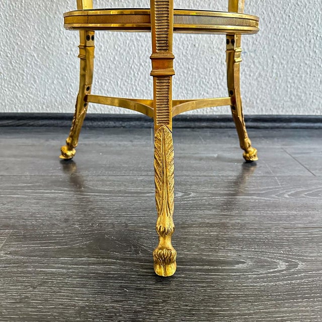 Art Deco Gueridon Table in Black Marble with White Grain For Sale - Image 9 of 12