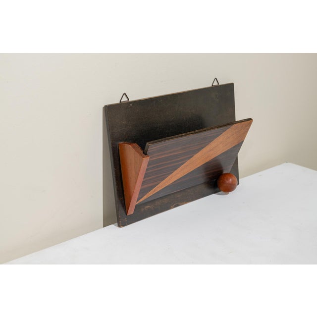 Wood Art Deco German Hanging Magazine Rack, 1920 For Sale - Image 7 of 7