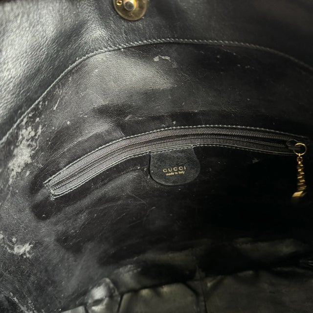 Gucci Diana Era Bag Bamboo Top Handle Purse 90s Vintage Designer Black Leather For Sale - Image 10 of 12