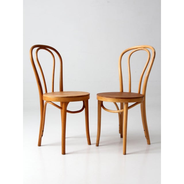 Vintage ZPM Radomsko Bentwood Cafe Chairs Pair For Sale - Image 11 of 17
