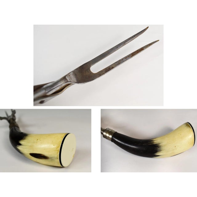 Vintage Fuller Bros Ltd. Natural Cow Horn Handle Cutlery, 3 Pieces For Sale - Image 6 of 13