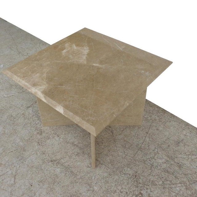 1970s Italian Travertine Pedestal Side Tables - a Pair For Sale - Image 4 of 8
