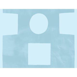 Abstract Cutout Wallpaper by Paule Marrot in Sky Blue For Sale