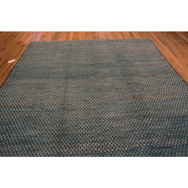 Early 21st Century Nazmiyal Collection Blue Grey Allover Brown Modern Wool Rug For Sale - Image 5 of 7