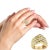 Early 21st Century 10K Yellow Gold Plated .925 Sterling Silver 1 1/2 Cttw Diamond Channel Band (Champagne Color, I2-I3 EVS1010 For Sale - Image 5 of 6