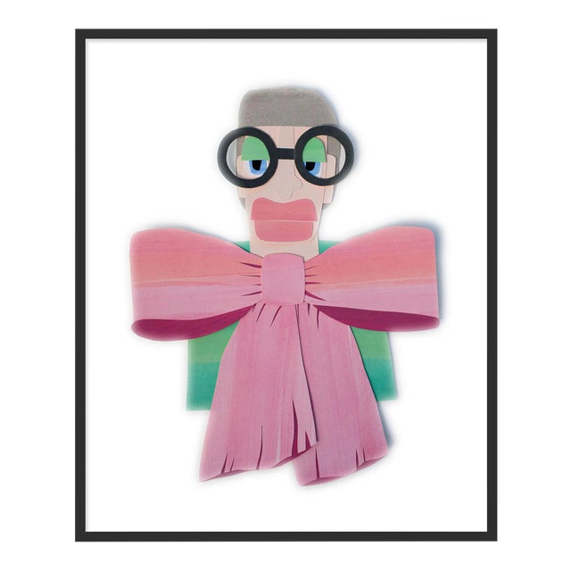 Iris with Big Pink Bow by Melvin G in Black Framed Paper, Small Art Print For Sale