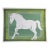 Horse Portrait Minimalism Fok Art Americana Green Antique White Gray Original Painting by Cleo Plowden For Sale