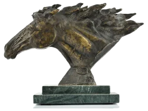 Bust of a Horse - Original Bronze Sculpture by D. Mazzone - 1990s 1990s