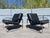 Jørgen Lund and Ole Larsen for Bo-Ex, pair of lounge chairs, model 'BO 911', black leather, chrome-plated steel, Made in...