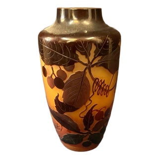 Early 20th Century D'Argental Art Glass Vase For Sale