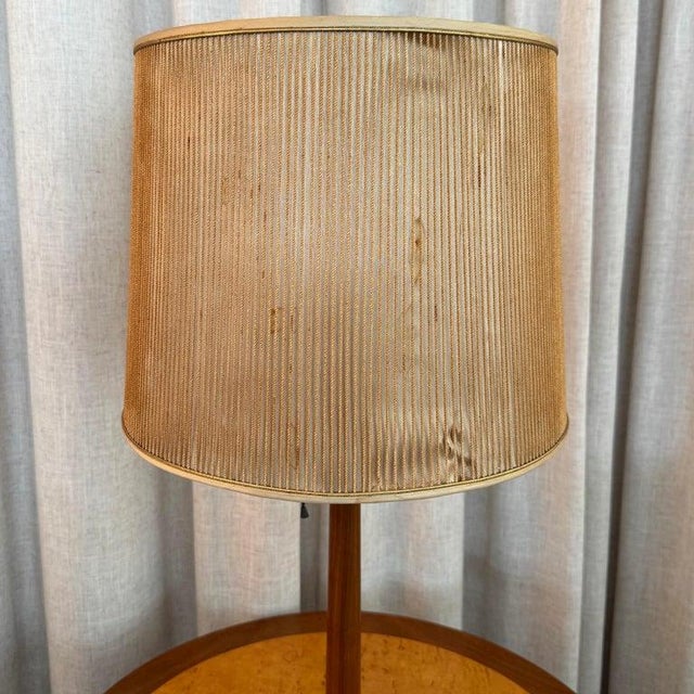 1950s Edward Wormley for Dunbar Teardrop Slipper Chairs With Snack Table Floor Lamp For Sale - Image 13 of 13