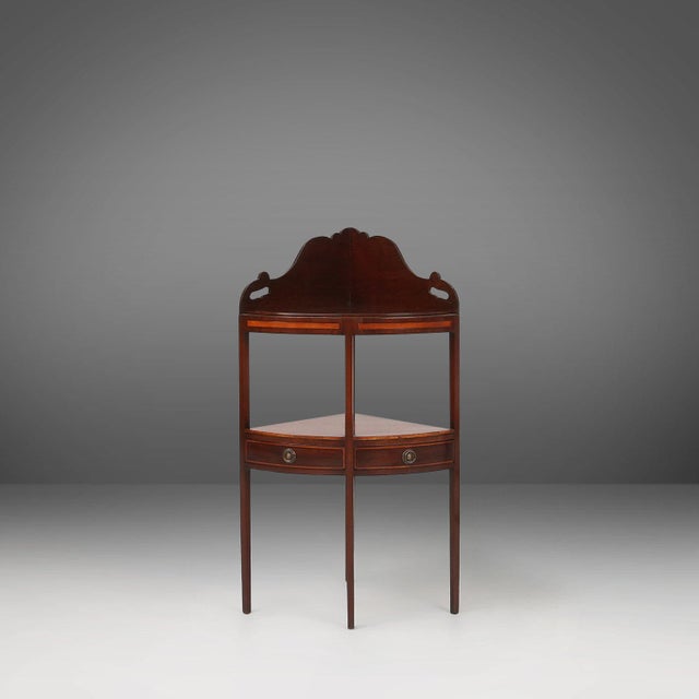 Vintage Corner Cabinet with Wood Inlay and Drawers, France, 1850s For Sale - Image 12 of 12