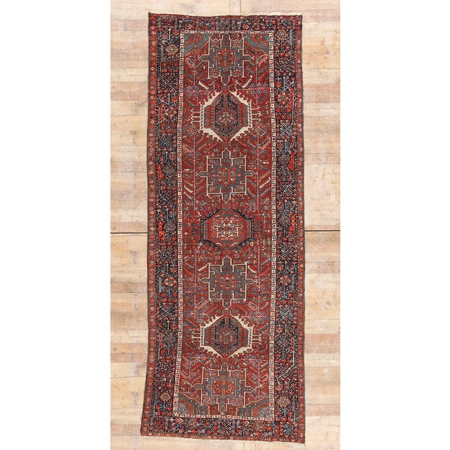 Late 19th Century Persian Heriz Rug, 04'06 X 12'01 For Sale - Image 10 of 10