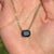 Metal Cushion Cut 5.2ct Blue Sapphire Solitaire Necklace in 14k Yellow Gold Curb Chain For Sale - Image 7 of 16