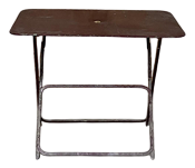 French Dark Red Metal Folding Dining Table, 1950s