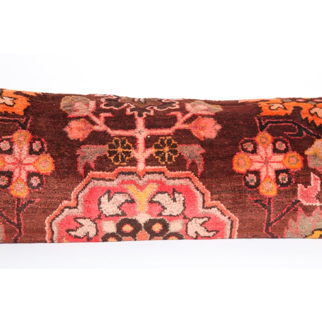Vintage Oriental Motif Lumbar Cushion Cover -16'' X 53'' For Sale In Tampa - Image 6 of 12