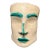 Midcentury Ceramic Face Sculpture With Green Features For Sale