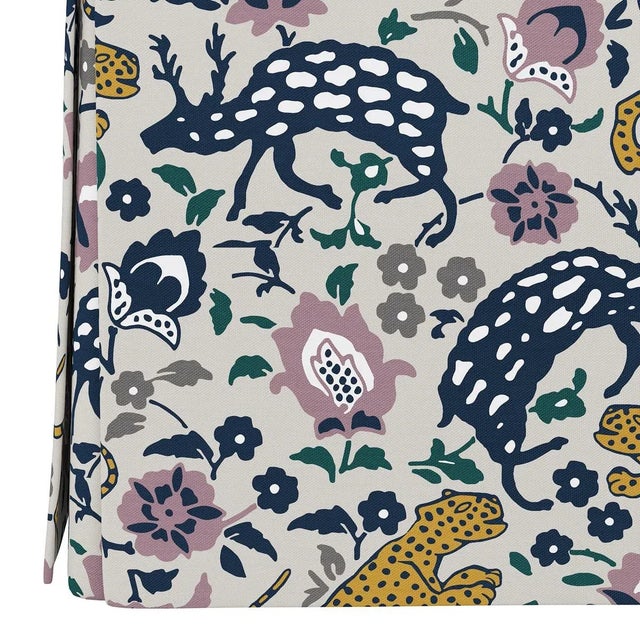 Contemporary Dyer Storage Ottoman in Leopard Mustard Plum Oga For Sale - Image 3 of 6