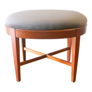 Mid Century Modern Elephant Gray Velvet Ottoman For Sale