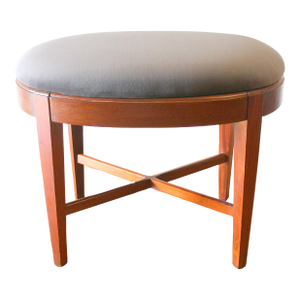 Mid Century Modern Elephant Gray Velvet Ottoman