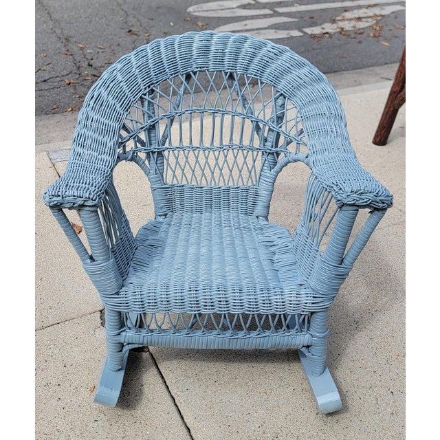 Early 20th Century Childs Bar Harbor Wicker Rocking Chair For Sale - Image 4 of 8