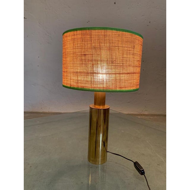 Table Lamps with Brass Structure and Straw Lampshades, 1970, Set of 2 For Sale - Image 9 of 18