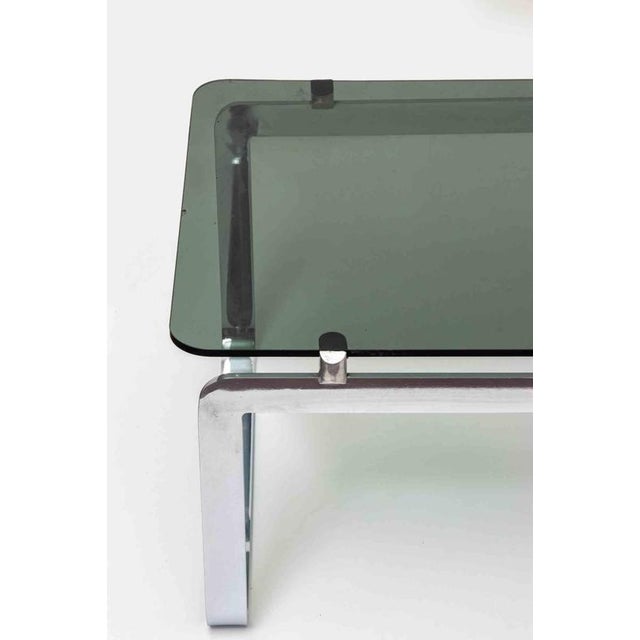 1960s Low P42 Table in Glass and Steel by Bernard Govin for Saporiti, 1960s For Sale - Image 5 of 9