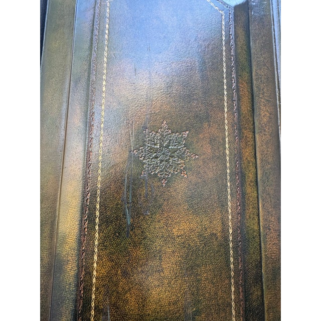 Brown Fabulous Leather Bound Library Book Four-Panel Folding Screen by Maitland Smith For Sale - Image 8 of 10