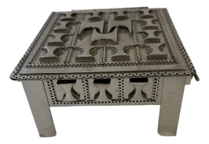 Stainless Steel Folk Art Box by Stanley Szwarc 1999