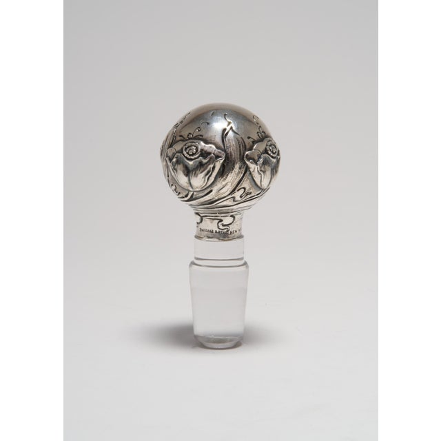 Early 20th Century Early 20th Century Art Nouveau Cut Glass Ships Decanter With a Sterling Silver Mounted Stopper, Theodore B Starr For Sale - Image 5 of 10