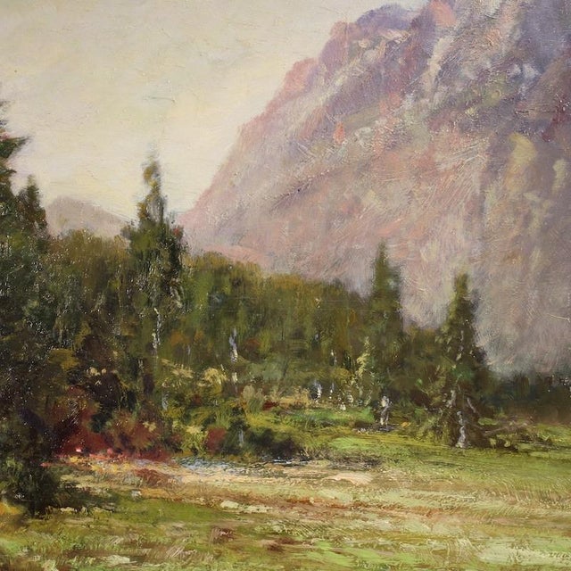 C. Bentivoglio, Mountain View of the Croda Rossa D'ampezzo, 1920, Oil on Board For Sale - Image 9 of 13
